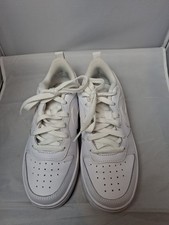 NIKE Court Borough 2 White Leather Sneakers BQ5448-100 Youth Size 4Y