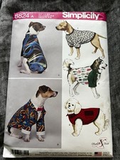 Simplicity 8824 Dog Coat Sewing Pattern Pet Apparel Craft DIY coat jacket new