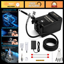 Airbrush Kit with Air Compressor, 55 PSI, 0.3mm Single-Action, 40dB Quiet Motor