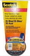  10 3M Scotch 35 Vinyl Electrical Tape, BLUE , 3/4"x 66' - 10 Rolls