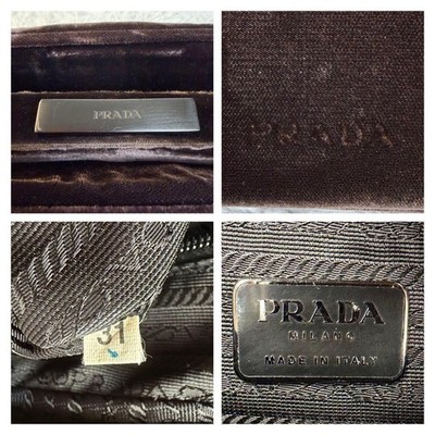 PRADA ハンドバッグ PRADA 1997 Velvet Handbag Brown Vintage Frame Bag Kiss Lock