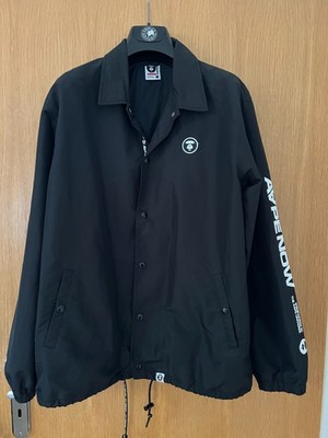 Aape - by a bathing Aape - Coach Jacke  mit Print - Schwarz - Gr. L