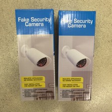 Dummy Security Camera X2 New In Box White Battery Operated Fake Decoy Cameras