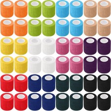 Treela 64 Pack 2 x 5 Yards Self Adhesive Cohesive Bandage Wraps, Elastic Brea...