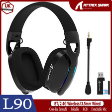 ATTACK SHARK L90 RGB Wireless&Wired Gaming Headset ,Mic,HiFi for PS4/PS5/PC/Xbox