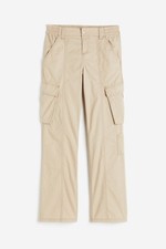 H&M Damen Cargo-Hose Beige Gr. 38 Normalgrö�...