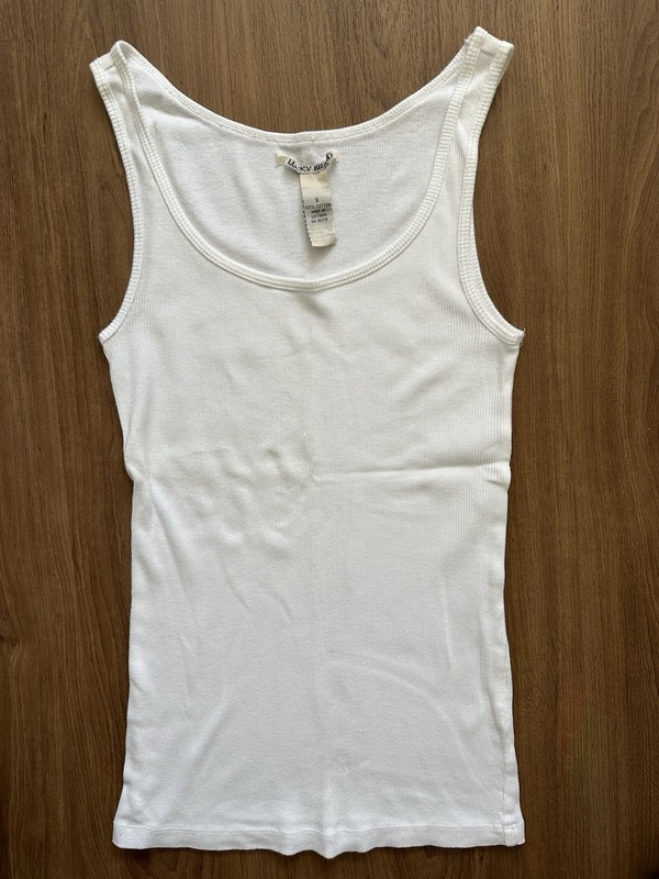 WOMENS LUCKY BRAND WHITE TANK TOP - SIZE SMALL - GUC