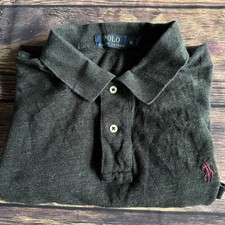Mens Ralph Lauren Dark Grey Short Sleeve Polo Shirt Slim Fit Size  XL 