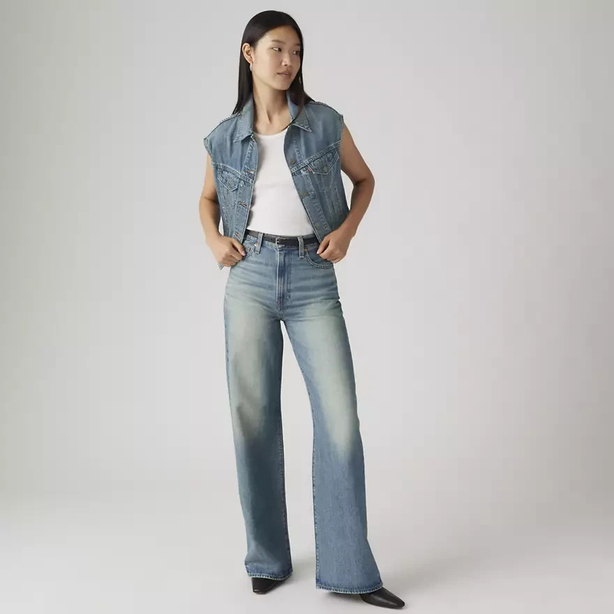 Levi's Ribcage Wide Leg Women's Jeans Tint Story - Medium Wash 🔥SALE DEAL
