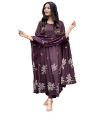Women's Rayon Blend Anarkali Printed Kurta with Pant & Dupatta Ethnic Kurta