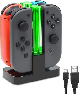 FastSnail Charging Dock for Nintendo Switch/OLED Joy-Con Controllers with LED
