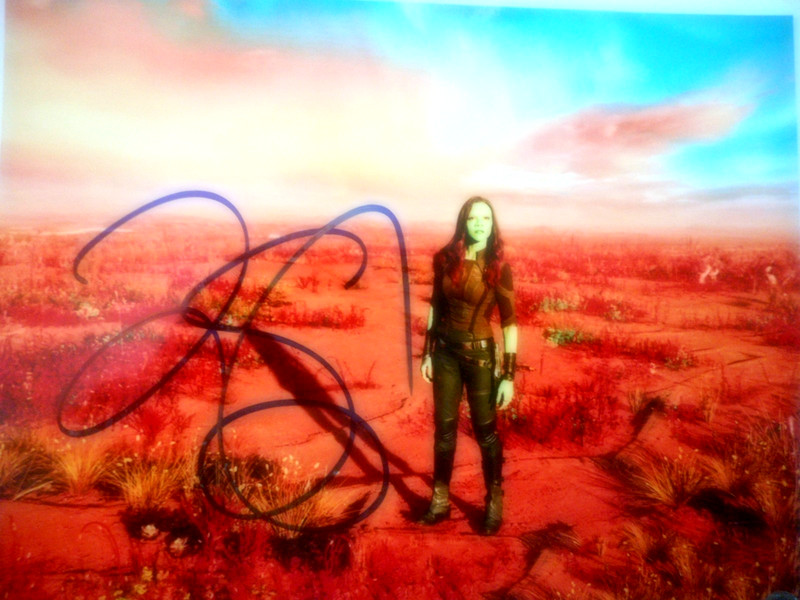 Zoe Saldana signed GUARDIANS of the GALAXY Vol 2 Gamora 8x10 Photo COA # Holo