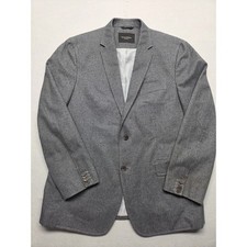 Banana Republic Mens 44R Tailored Fit Blazer Grey Jaspe Cotton Sport Coat 186109