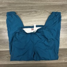 Vintage Nike Track Pants Mens Large Teal Blue Relaxed Lined Zip Hem Swoosh 80s
