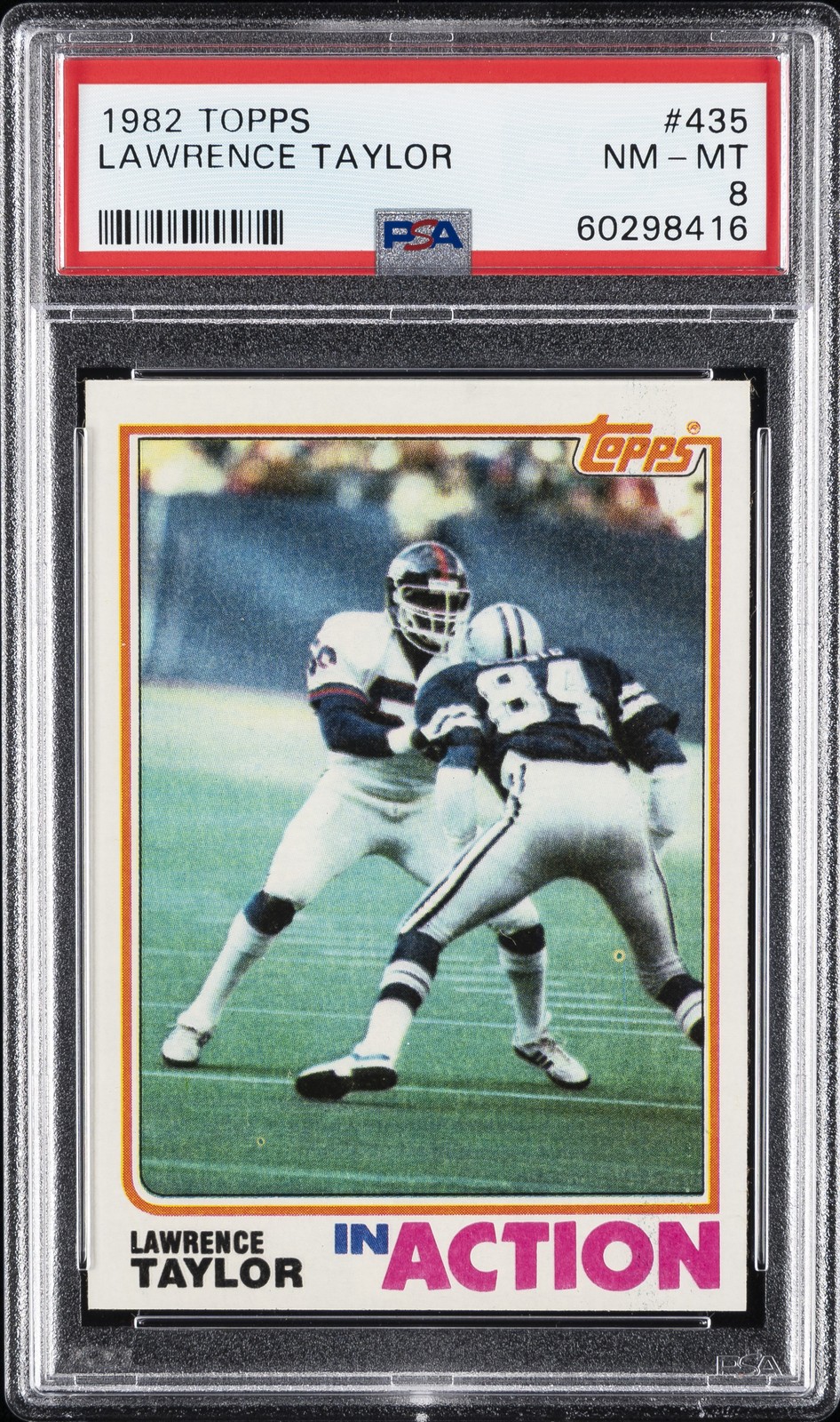 1982 TOPPS #435 LAWRENCE TAYLOR PSA 8