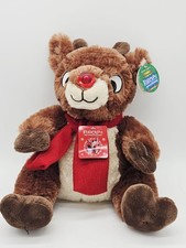 Rudolph Red Nosed Reindeer Musical Plush Light Up Stuffed Toy Works Soft NewTags