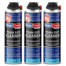 Spray Foam Cleaner (3 x 9.9oz) Foam Gun Cleaner, Great Remover Dissolves Uncured