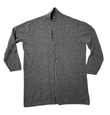 Eileen Fisher Cardigan Sweater Merino Wool Gray Beige Marled Knit Fall Size 1X