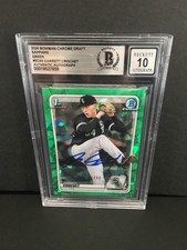 2020 BOWMAN CHROME DRAFT SAPPHIRE GREEN #BD95  SP 31/50 AUTO'D GARRETT CROCKET