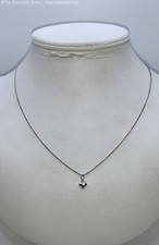 Marked 925 Sterling Silver Dainty Mini Heart Pendant Necklace - 1.5g