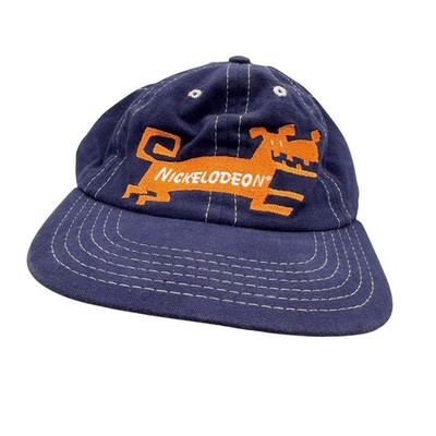Vintage Nickelodeon Hat Cap Snap Back Kids One Size Blue Logo Cartoon USA 90s