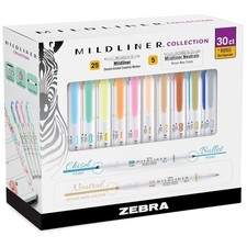 30-Piece Zebra Mildliner Set - Water Resistan...
