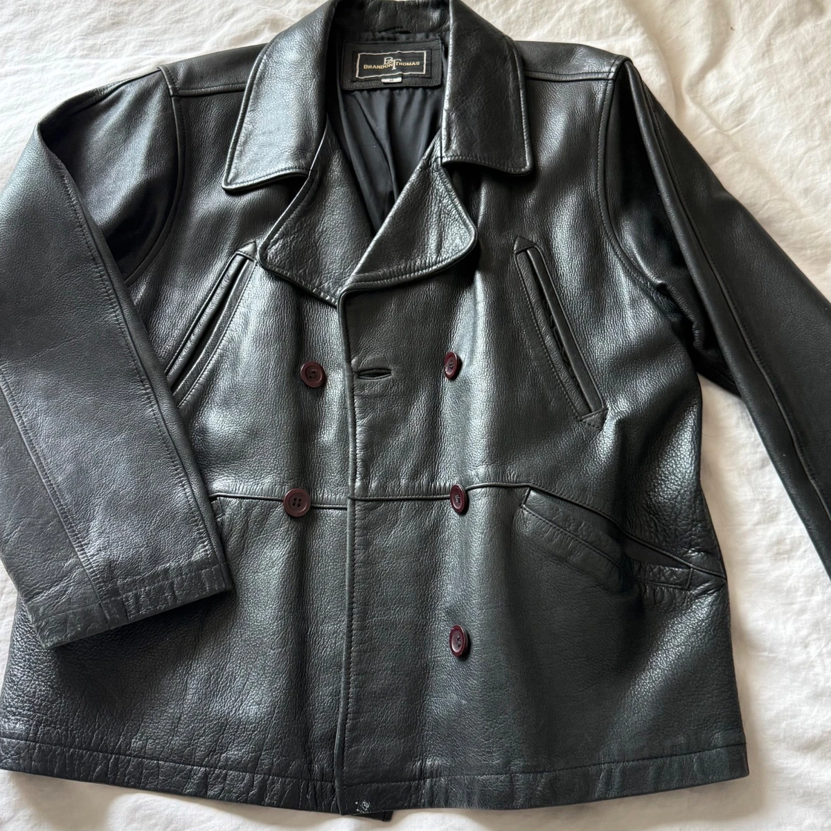ジャケット・アウター 90s vintage leather wool pea coat vintage pea coat products for sale | eBay
