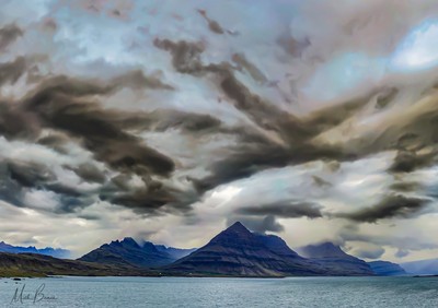 Wandbild Vulkanhimmel. Bewölkter Morgen in Island A3 DRUCK