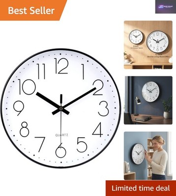 Stilvolle 30 cm batteriebetriebene Wanduhr - perfekt für Wohnzimmer & Klassenzimmer