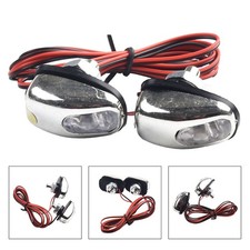 2 Pcs Led Blue-light Windshield Washer Wiper Water-jet Spray Nozzle