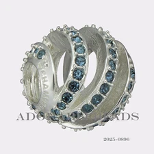Authentic Chamilia Sterling Silver Blue Modern Glam Bead 2025-0896
