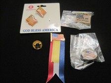 VINTAGE & NEW LOT OF AMERICAN FLAG USA PATRIOTIC 9-11 TAC PINS
