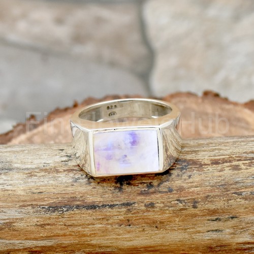 Moonstone Ring 925 Sterling Silver Ring, Men's Ring, Handmade Ring, Size 7 US
