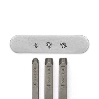 ImpressArt Kaktus Signature Stempel Pack 3 Stck. Metall Stanzen Schmuck Design