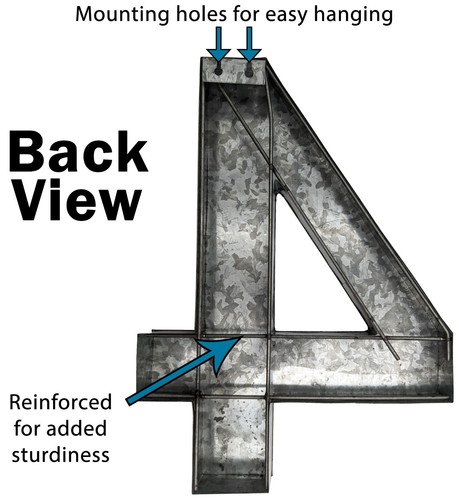 Huge 20" Metal Letter Hanging Wall Décor, Galvanized Metal with Rusted Edges - Picture 195 of 228