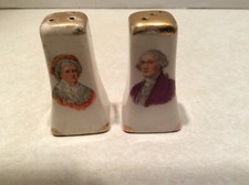 Vintage salt/pepper shakers, George/Martha Washington