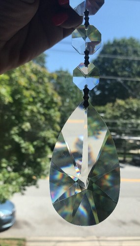 2 - 4" Starbust Oval Crystal Droplet Glass Chandelier Wedding Lamp Octagons - Picture 7 of 11