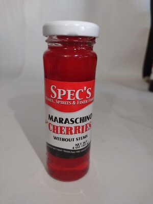 Spec's Maraschino Cherries Without Stems 4 Ounce Glass Bottle