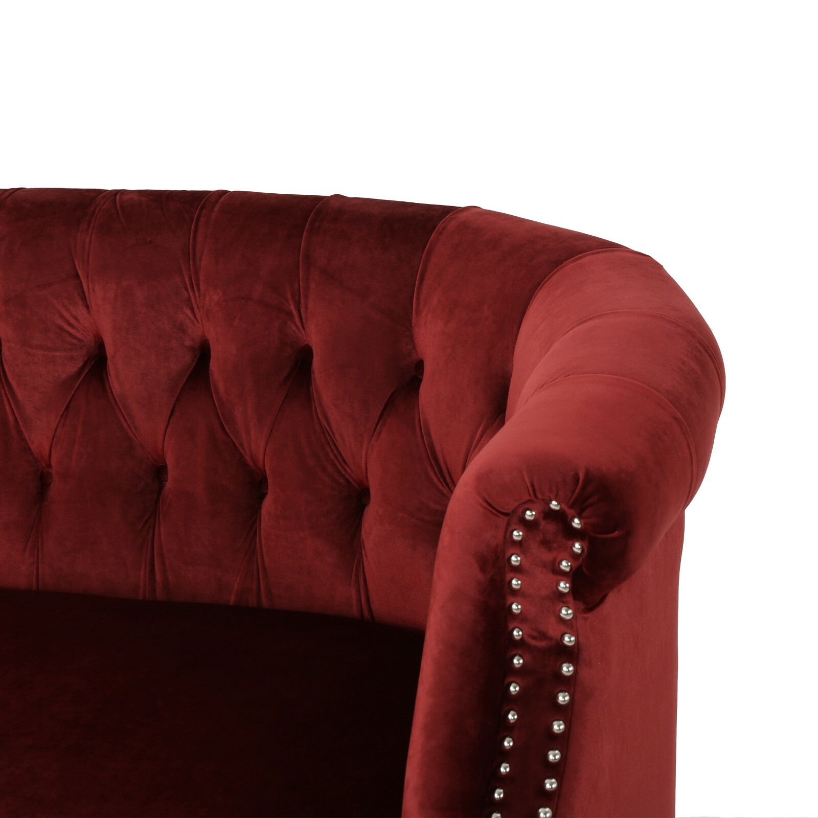 Melaina Tufted Scroll Arm New Velvet Loveseat 637162909287 eBay