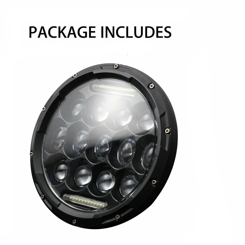 2X 7'' 300W Round LED Headlight Hi-Lo Beam Lights Bulb For Jeep Wrangler JK TJ - Image 4 of 4