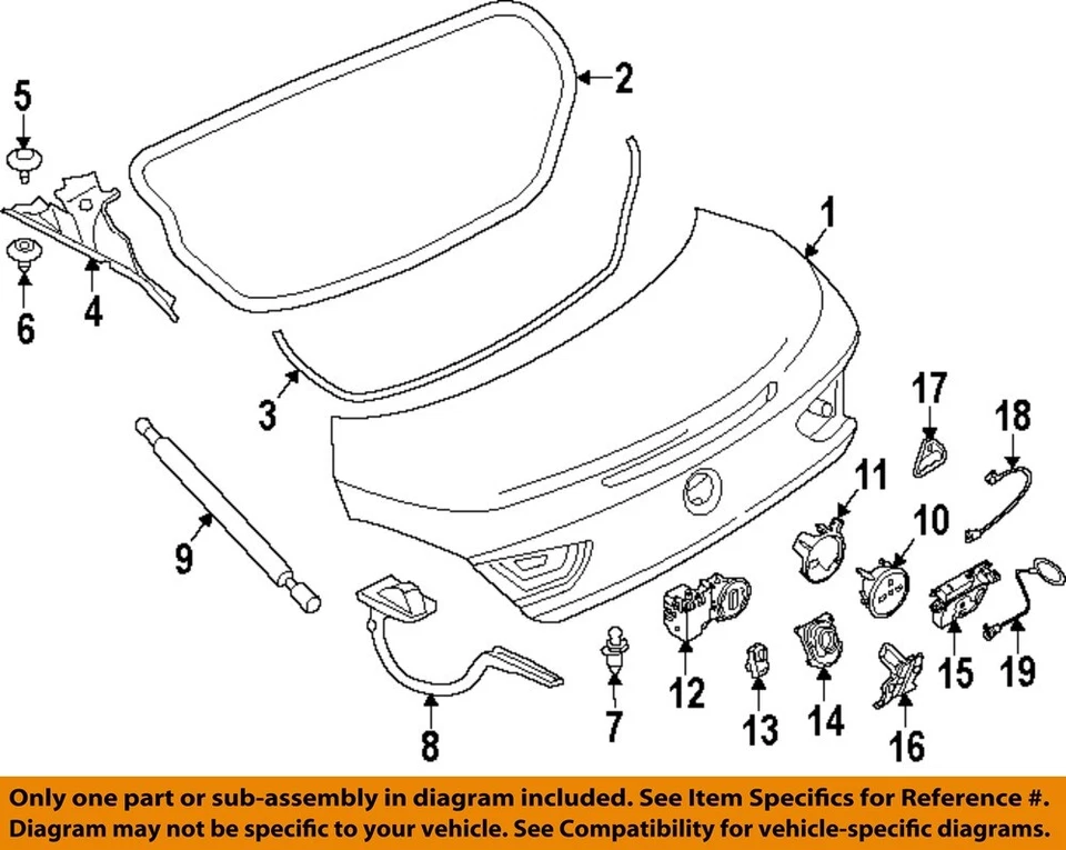 Used Deck Lid fits: 2013 Bmw 640I 4 Dr Gran Coupe Grade A - Image 3 of 4