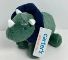Carters Just One You Navy Blue Green Triceratops Dinosaur Plush Baby Toy 68340