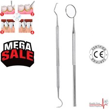2pcs Dental Kit Tooth Scraper Mirror Scale Set Tartar Calculus Plaque Remover.