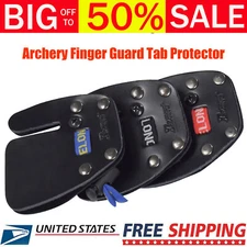 Archery Finger Guard Tab Protector Gear Glove Leather Aluminum Pad Bow Hunting 