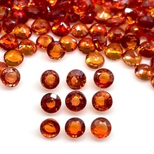 VVS 2 Pcs Natural Sapphire 3mm Round Cut Rich Orange Top Quality Loose Gemstones