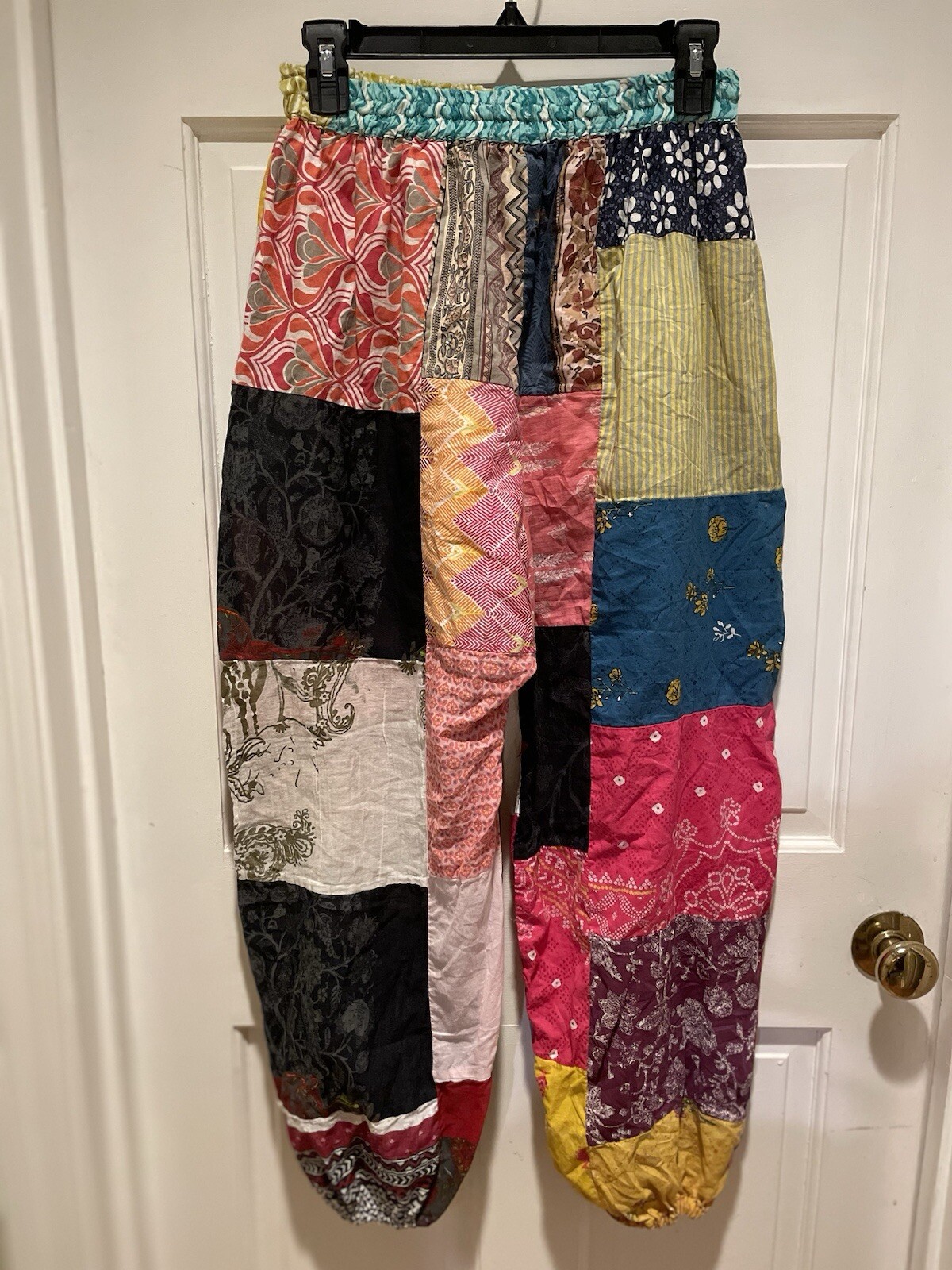 Womens Patchwork Pants SMALL Hobo BOHO Hippie Fun… - image 2