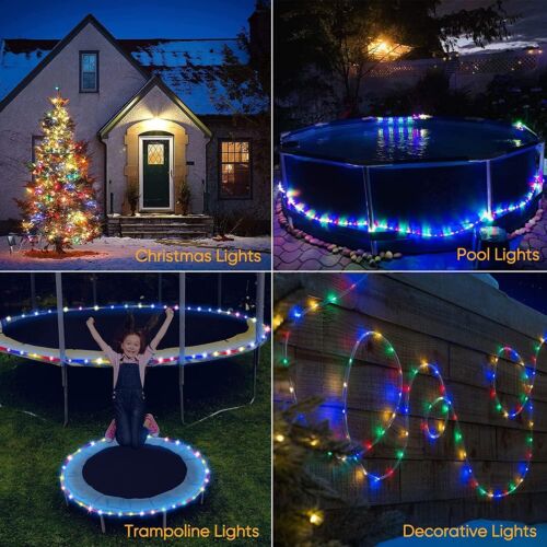 LED Solar Rope Fairy String Decorative Lights Outdoor Garden Patio Backyard Pool - Picture 3 of 36