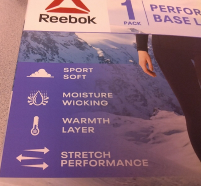 Reebok Ladies White Performance Base Layer Pants Size XL - New | eBay