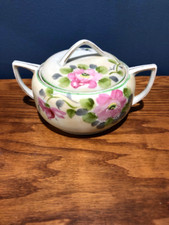 Nippon Porcelain Hand Painted Nippon Bowl with Lid Serving Dish Jonroth Studios