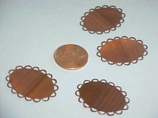 18 VINTAGE COPPER COATED FLAT FILIGREE 25x18mm. OVAL SETTINGS L747
